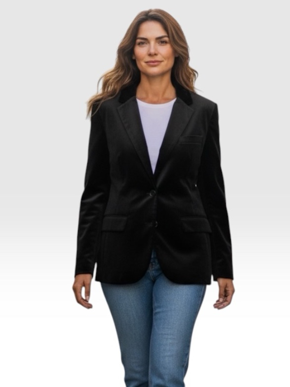 The Limited Black Velvet Stretch Blazer